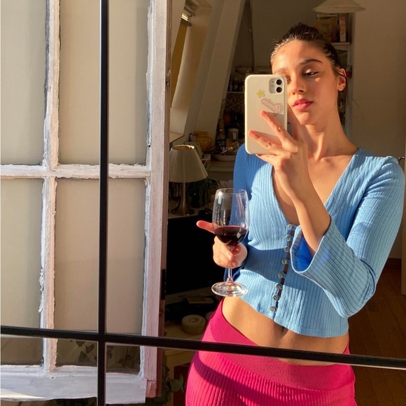 REFORMATION Gellar Blue Sweater XS - Picture 1 of 7